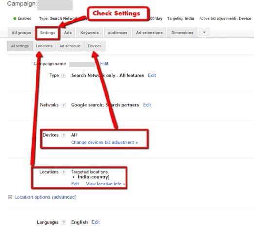 PPC Campaign Settings
